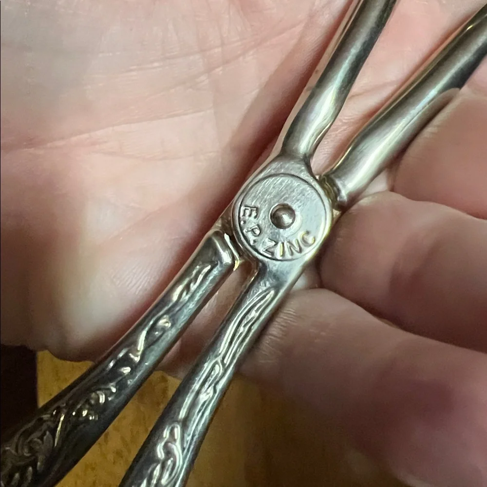 Pastry tongs Italian vintage E.P. Zinc retro cake tongs cake fork